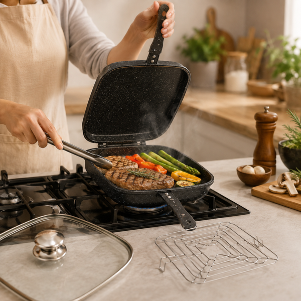 Сковорода-гриль двухсторонняя Top Kitchen TK00097 с решеткой и крышкой 28&times;22 см ТК97 фото