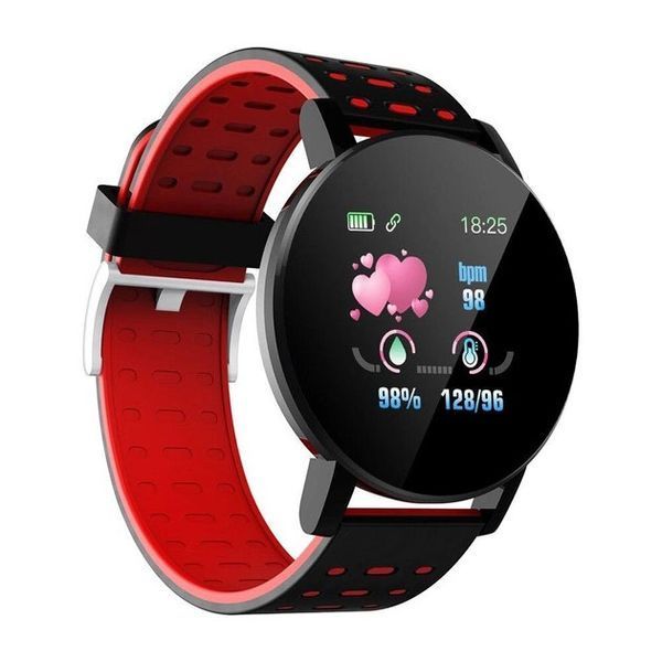 Фитнес трекер умные смарт часы UWatch 119 Plus с шагомером. Цвет: красный 00022477 фото
