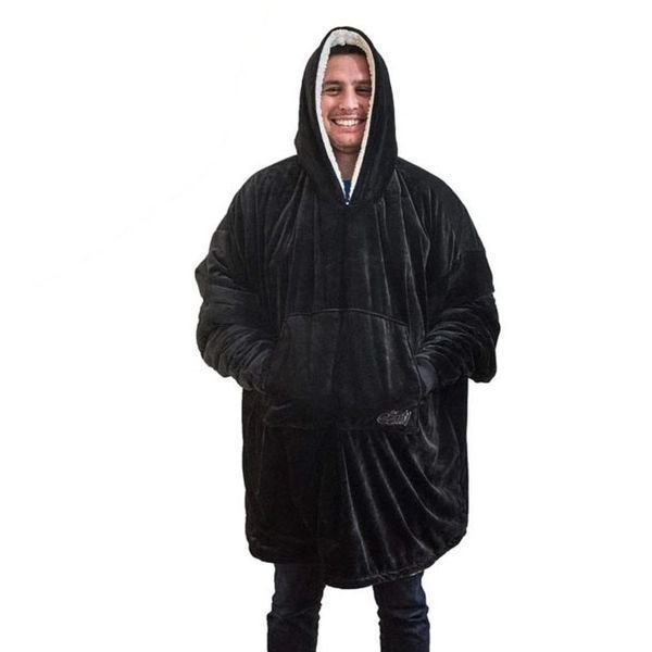 Толстовка плед з капюшоном і рукавами Huggle Hoodie оверсайз. Колір: чорний 00015826 фото