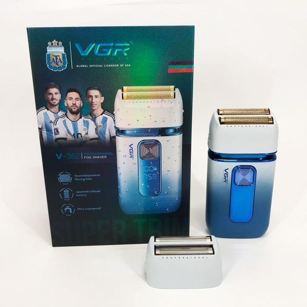 Електробритва-шейвер VGR V-362 чоловіча професійна для сухого гоління з тримером. Колір: білий 00015254 фото