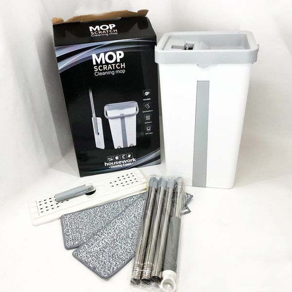 Швабра велика з відром комплект Scratch Cleaning Easy Mop з автоматичним віджиманням та складною ручкою 00012578 фото