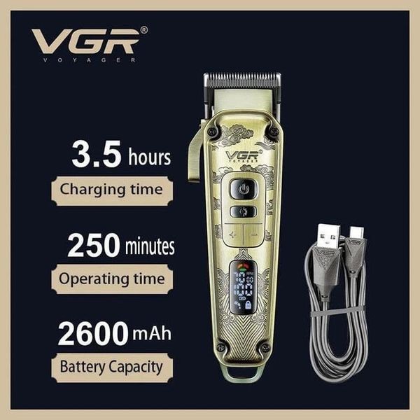 Машинка для стрижки волосся триммер для бороди VGR V-005, Машинка окантувальна, Підстригальна машинка 00014394 фото