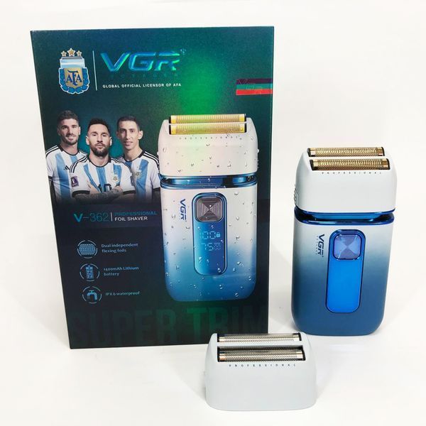Електробритва-шейвер VGR V-362 чоловіча професійна для сухого гоління з тримером. Колір: білий 00015254 фото