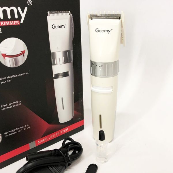 Аккумуляторная машинка для стрижки волос Gemei GM-6042, подстригательная машинка. Цвет: белый 00015335 фото