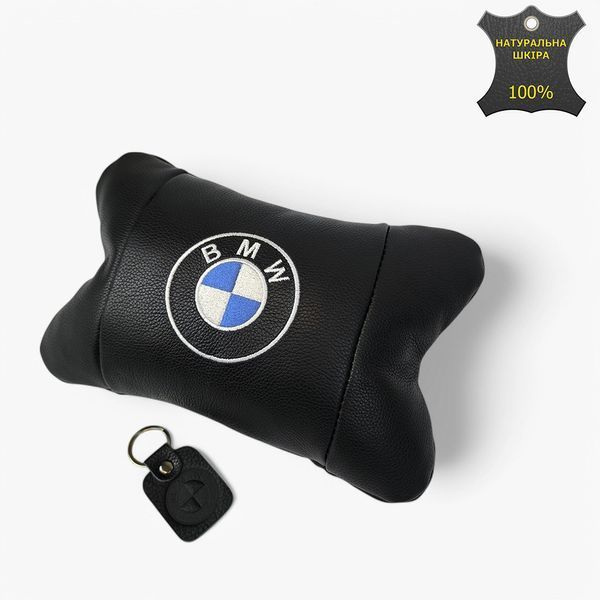 Ортопедична авто подушка BMW з натуральної шкіри &ndash; для комфорту в машині 00016839 фото