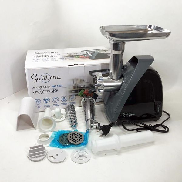 М'ясорубка Suntera SMG-5421B 1800 Вт, м'ясорубка електрична для м'яса, м'ясорубка для домашньої ковбаси 00018946 фото