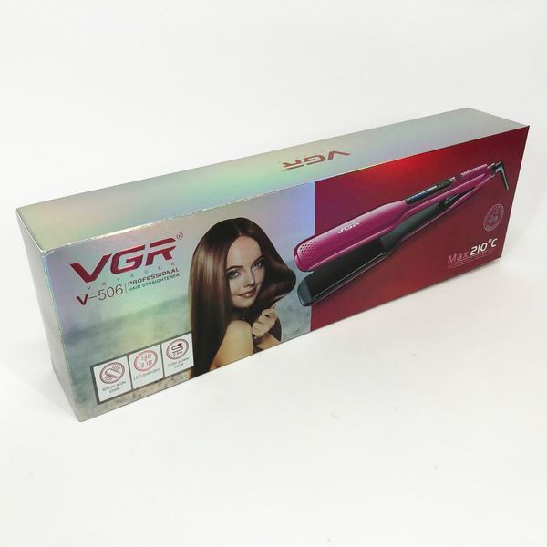 Широкий утюжок для выпрямления волос VGR V-506 мощностью 55 Вт с LED дисплеем 130-210 градусов фиолетовый 00015544 фото