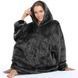 Толстовка плед з капюшоном і рукавами Huggle Hoodie оверсайз. Колір: чорний 00015826 фото 8