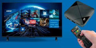 Игровая ТВ-приставка M8 mini 4K на Android TV с встроенным эмулятором ретро-игр и джойстиками 00024410 фото