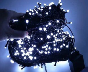 Светодиодная Гирлянда нить 201 led RGB разноцветная (черный провод) 00024842 фото