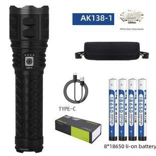 Фонарь ручной модели Police AK138-1 WHITE LASER LED PM60-TG 8х18650, USB-зарядка, Power Bank, зум 00022938 фото
