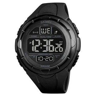 Часы наручные мужские SKMEI 1656BK BLACK, водостойкие тактические часы. Цвет: черный 00022049 фото