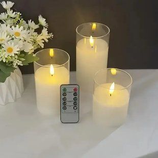 Набор свечей LED 10,12.5,15см с пультом 00024531 фото