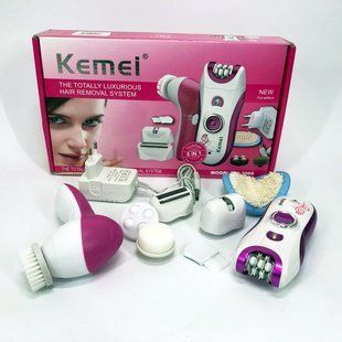 Епілятор жіночий багатофункціональний 6 в 1 пінцетний Kemei KM-3066 Х масажер догляд за шкірою 2 швидкості 00014506 фото