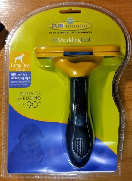 Фурмінатор для довгошерстих собак та кішок з кнопкою Furminator Short Hair Large 10 см 00021897 фото