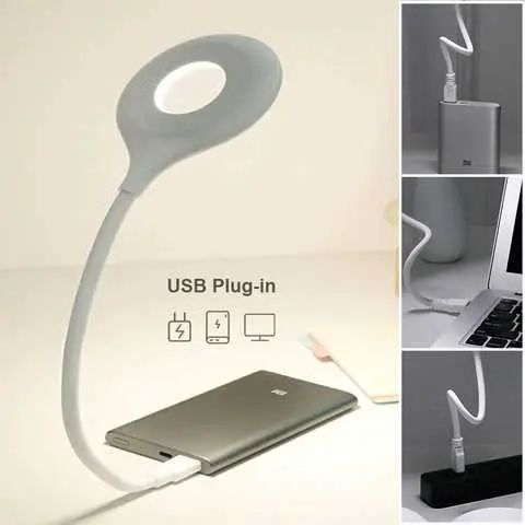 Гнучка USB лампа з голосовим керуванням із зарядкою від Power bank біла / Світлодіодний ліхтар LK-50 00023167 фото