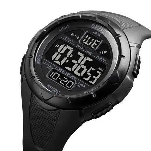 Часы наручные мужские SKMEI 1656BK BLACK, водостойкие тактические часы. Цвет: черный 00022049 фото