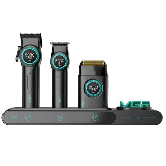 Профессиональный набор для барберов VGR Stepless Pro 3 in 1 BLACK 00015356 фото