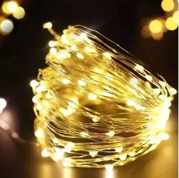 Новорічні гірлянди. Мідна дротяна лампа 100LED 10м, Теплий 00024637 фото