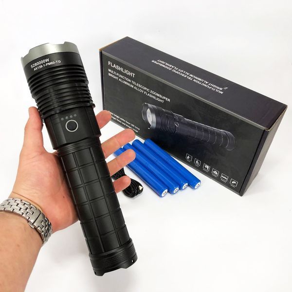 Фонарь ручной модели Police AK138-1 WHITE LASER LED PM60-TG 8х18650, USB-зарядка, Power Bank, зум 00022938 фото
