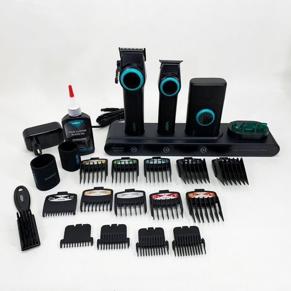 Профессиональный набор для барберов VGR Stepless Pro 3 in 1 BLACK 00015356 фото