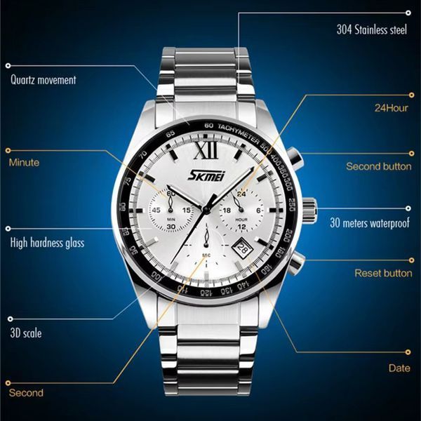 Часы наручные мужские SKMEI 9096SI 00022354 фото