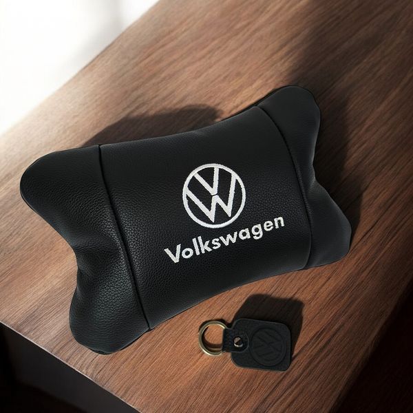 Шкіряна подушка на підголівник Volkswagen &ndash; ортопедична для авто 00016840 фото