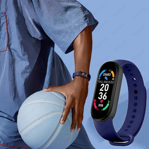 Фитнес браслет FitPro Smart Band M6 (смарт часы, пульсоксиметр, пульс). Цвет: синий 00022403 фото