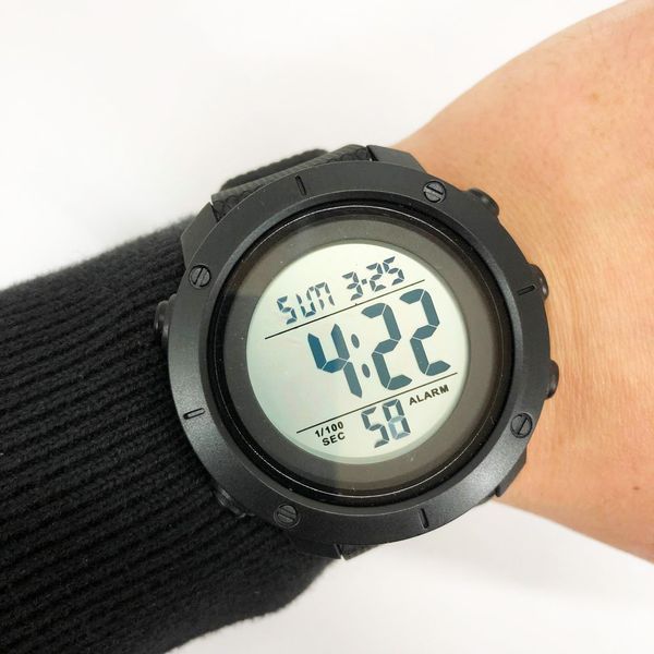 Часы наручные мужские SKMEI 1508BKWT BLACK, часы наручные электронные тактические. Цвет: черный 00022481 фото