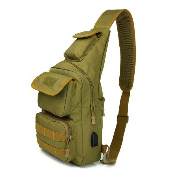 Тактическая штурмовая военная полицейская плечевая сумка через плечо 5 л для охоты, рыбалки Койот 00018429 фото