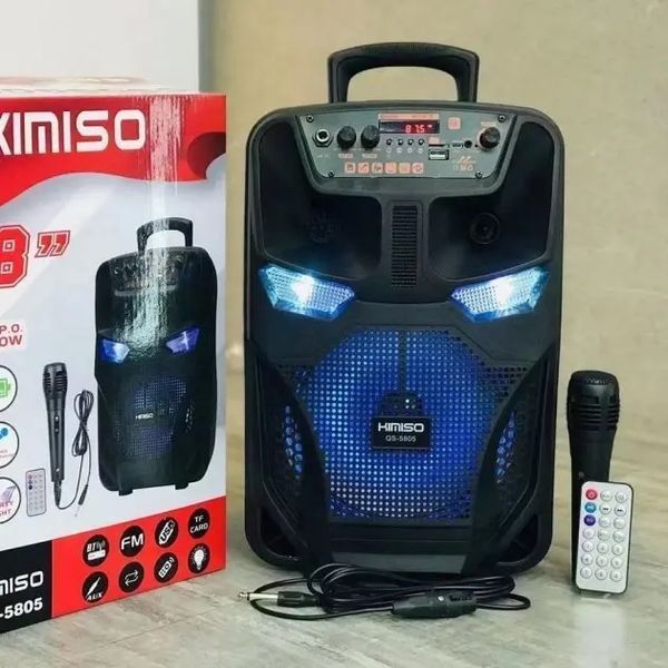 Легкая и функциональная колонка-чемодан Kimiso QS-5805 с микрофоном (USB/BT/FM). 00018014 фото