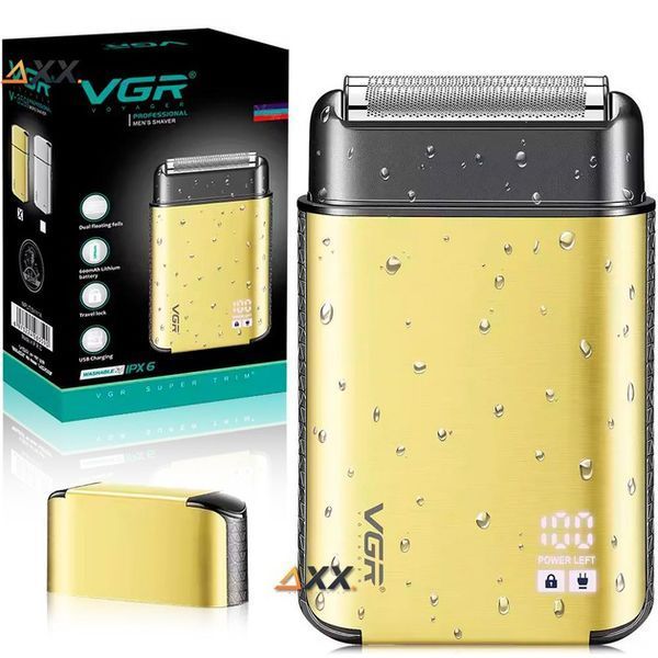 Электробритва VGR V-359 gold шейвер для влажного и сухого бритья, машинка мужская для бритья 00015125 фото