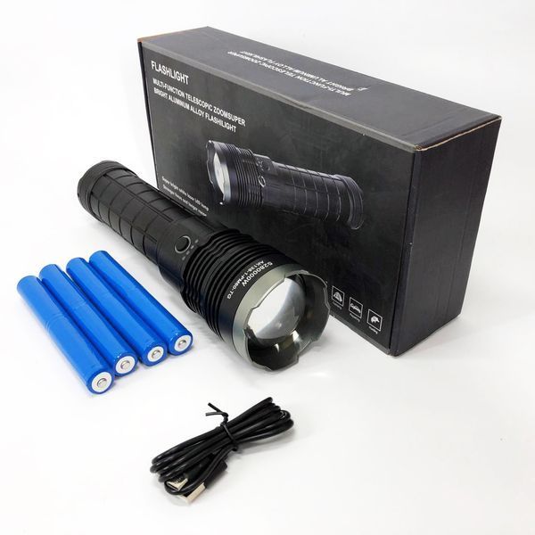 Фонарь ручной модели Police AK138-1 WHITE LASER LED PM60-TG 8х18650, USB-зарядка, Power Bank, зум 00022938 фото
