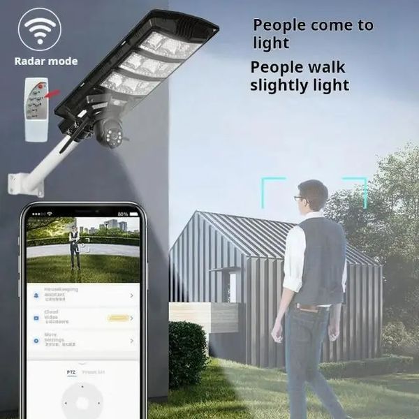 Камера-фонарь 4G уличный на солнечной батарее 300W с датчиком движения 00017326 фото