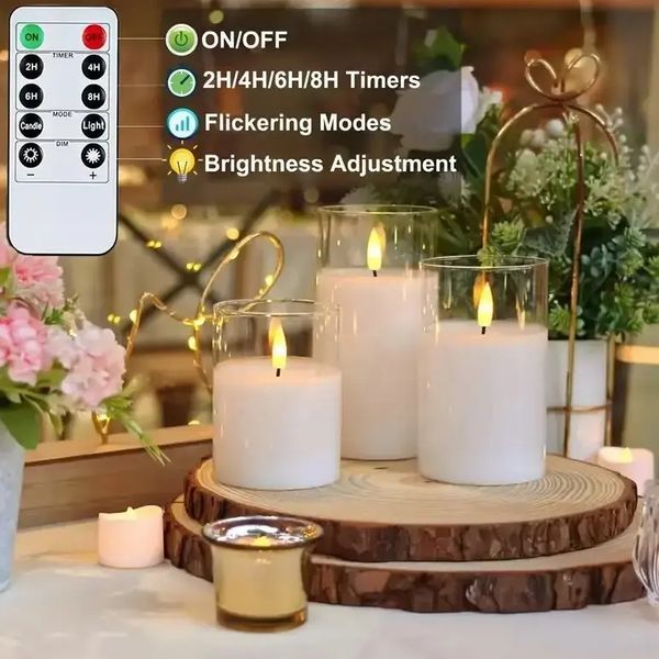 Набор свечей LED 10,12.5,15см с пультом 00024531 фото