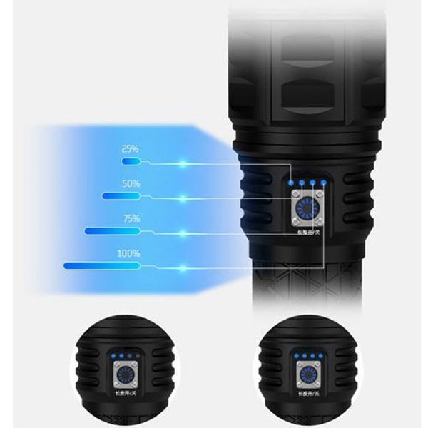 Фонарь ручной модели Police AK138-1 WHITE LASER LED PM60-TG 8х18650, USB-зарядка, Power Bank, зум 00022938 фото