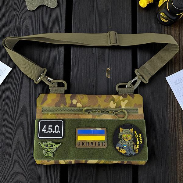 Молодіжна тактична сумка для патчів на плече з 4 кишенями multicam 00018399 фото