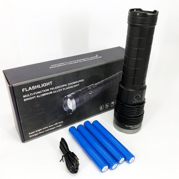 Фонарь ручной модели Police AK138-1 WHITE LASER LED PM60-TG 8х18650, USB-зарядка, Power Bank, зум 00022938 фото