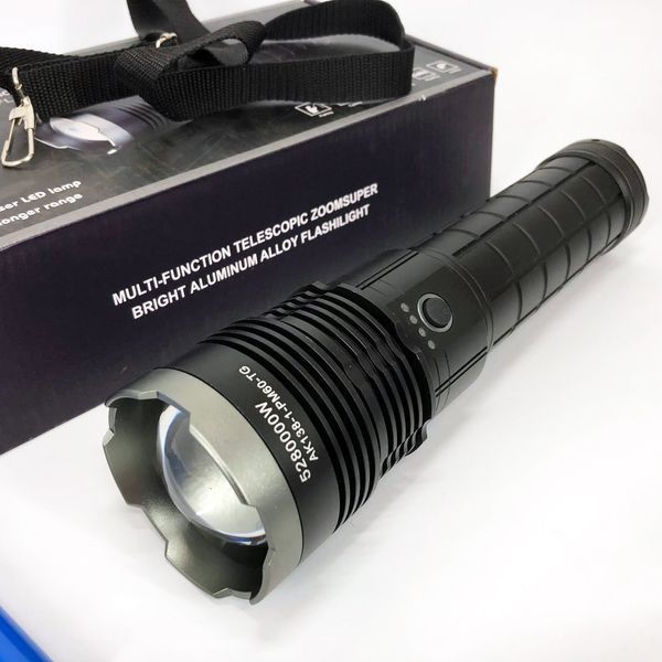 Фонарь ручной модели Police AK138-1 WHITE LASER LED PM60-TG 8х18650, USB-зарядка, Power Bank, зум 00022938 фото