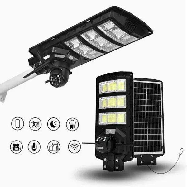 Камера-фонарь 4G уличный на солнечной батарее 300W с датчиком движения 00017326 фото
