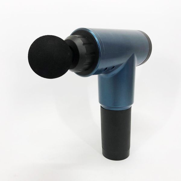 Аккумуляторный массажер fascial gun kh-320 портативный ручной ударный мышечный пистолет 4 насадки синий 00015511 фото