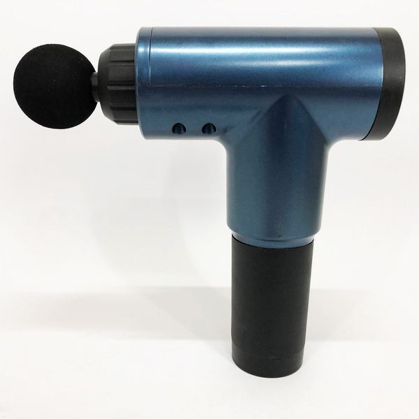 Аккумуляторный массажер fascial gun kh-320 портативный ручной ударный мышечный пистолет 4 насадки синий 00015511 фото