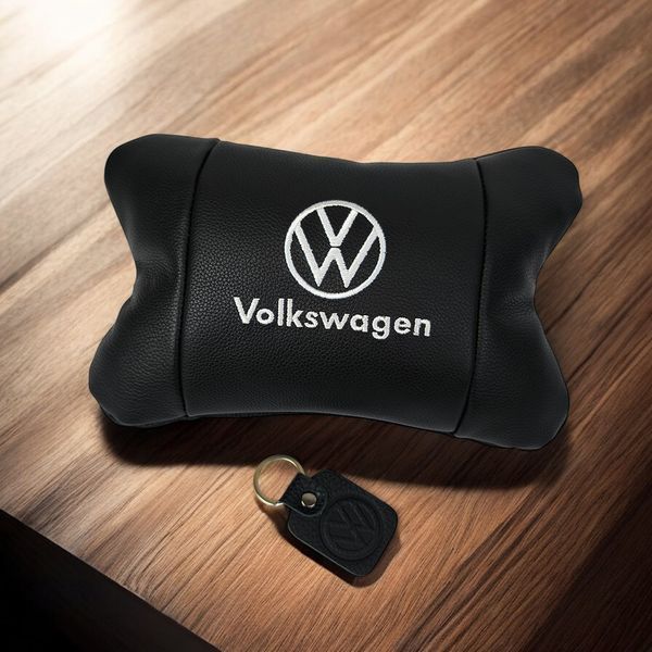 Шкіряна подушка на підголівник Volkswagen &ndash; ортопедична для авто 00016840 фото