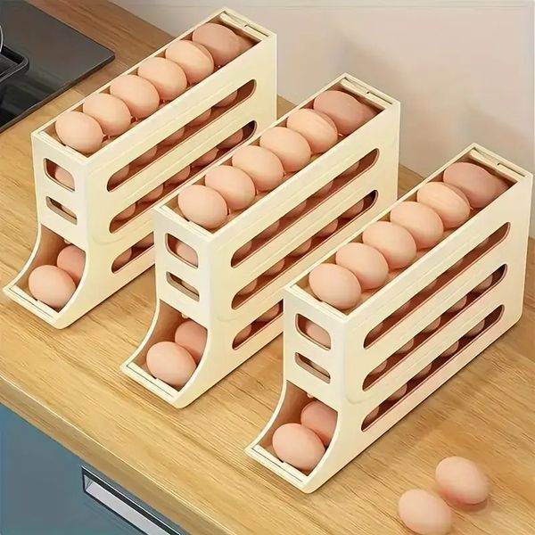 Компактний органайзер для яєць 4-шаровий автоматичний Plastic shelving AND XL-994 / Контейнер-лоток для яєць 00020494 фото