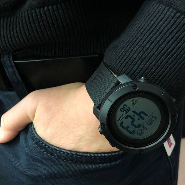 Часы наручные мужские SKMEI 1508BKWT BLACK, часы наручные электронные тактические. Цвет: черный 00022481 фото