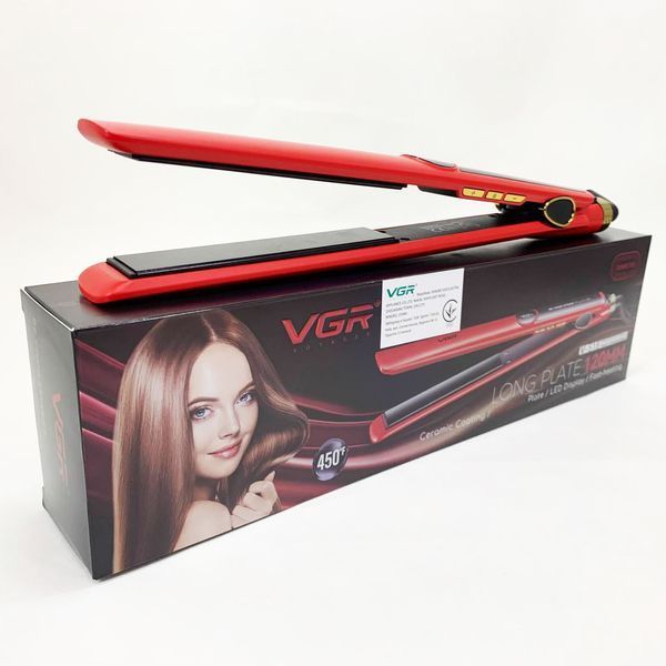 Плойка для волосся VGR V-518 RED випрямляч з керамічними пластинами 00015461 фото