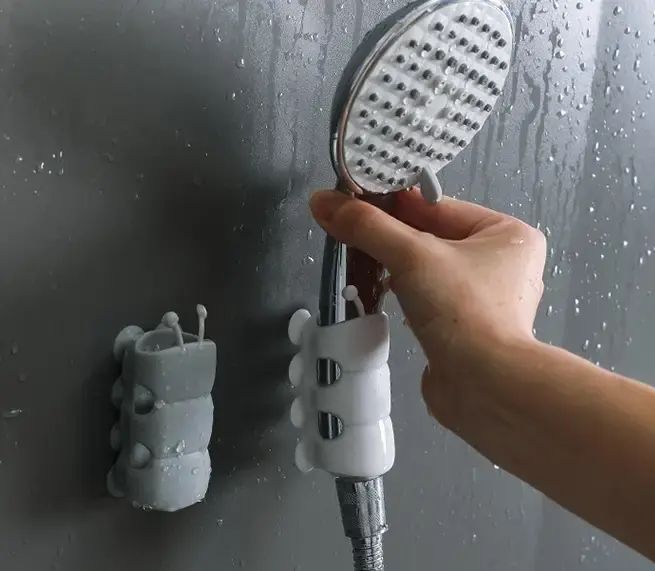 Держатель для душа SHOWER SUCKER Силиконовый переносной кронштейн - настенный для душевой насадки на различные поверхности, Белый 00013756 фото
