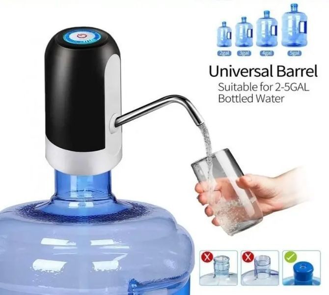 Електрична помпа для бутильованої води Automatic water dispenser з підсвічуванням на сулію 19 л Чорний 00021785 фото