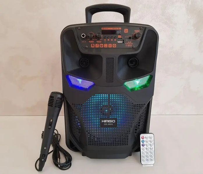 Легкая и функциональная колонка-чемодан Kimiso QS-5805 с микрофоном (USB/BT/FM). 00018014 фото