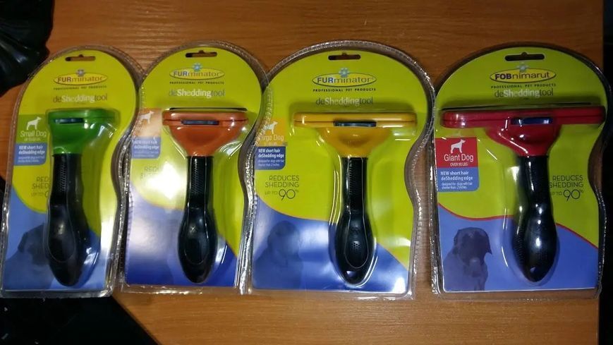 Фурмінатор для довгошерстих собак та кішок з кнопкою Furminator Short Hair Large 10 см 00021897 фото